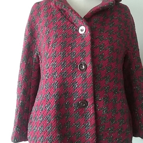 Wool Tweed Jacket red and gray - Picture 2 of 4